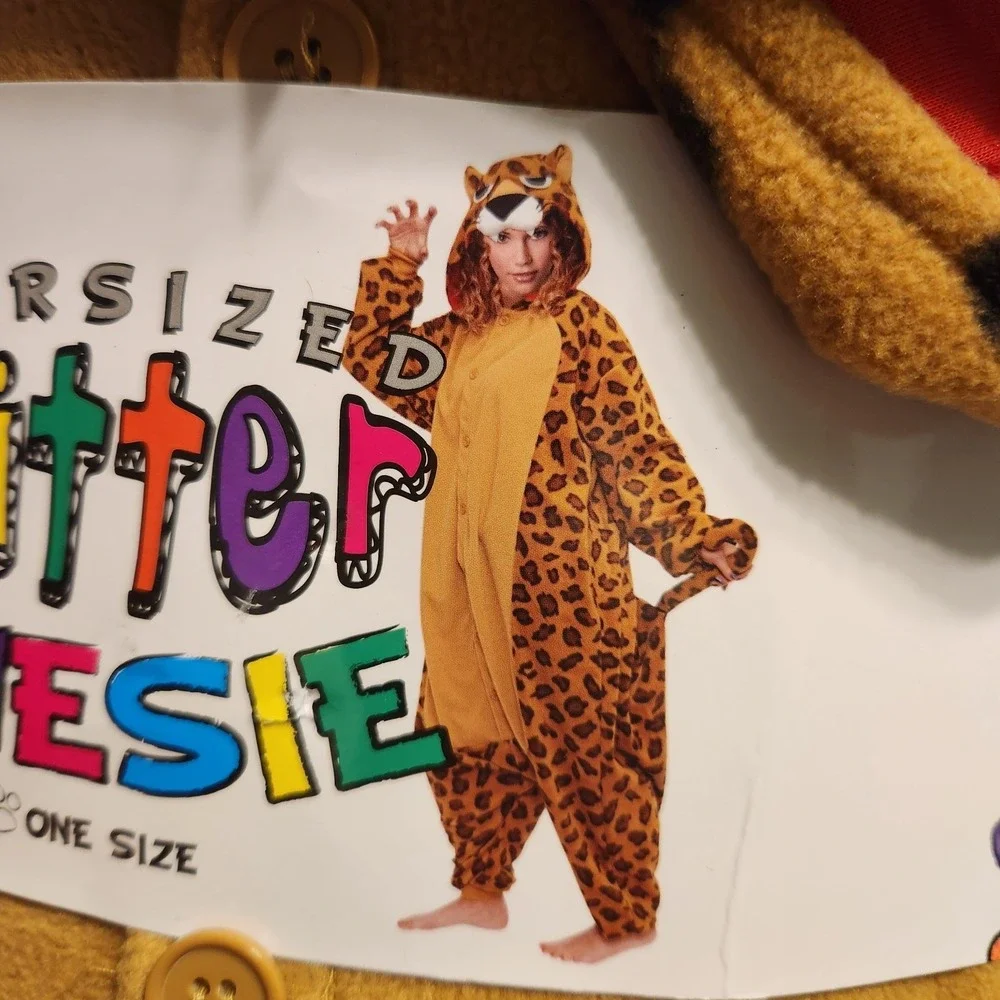 NWT Critter Costume Hooded One Piece Unisex Cheetah Oversize One Size Loungewear